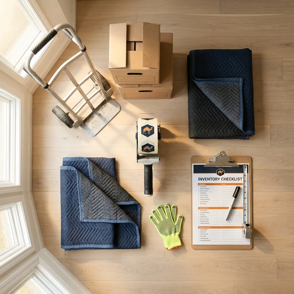 Professional moving supplies and packing materials layout for Winona Lake residential relocations