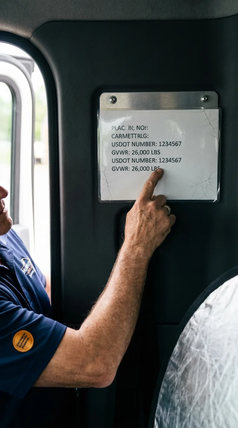 USDOT licensing placard verification in Winona Lake